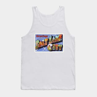 Greetings from Salt Lake City, Utah - Vintage Large Letter Postcard Tank Top